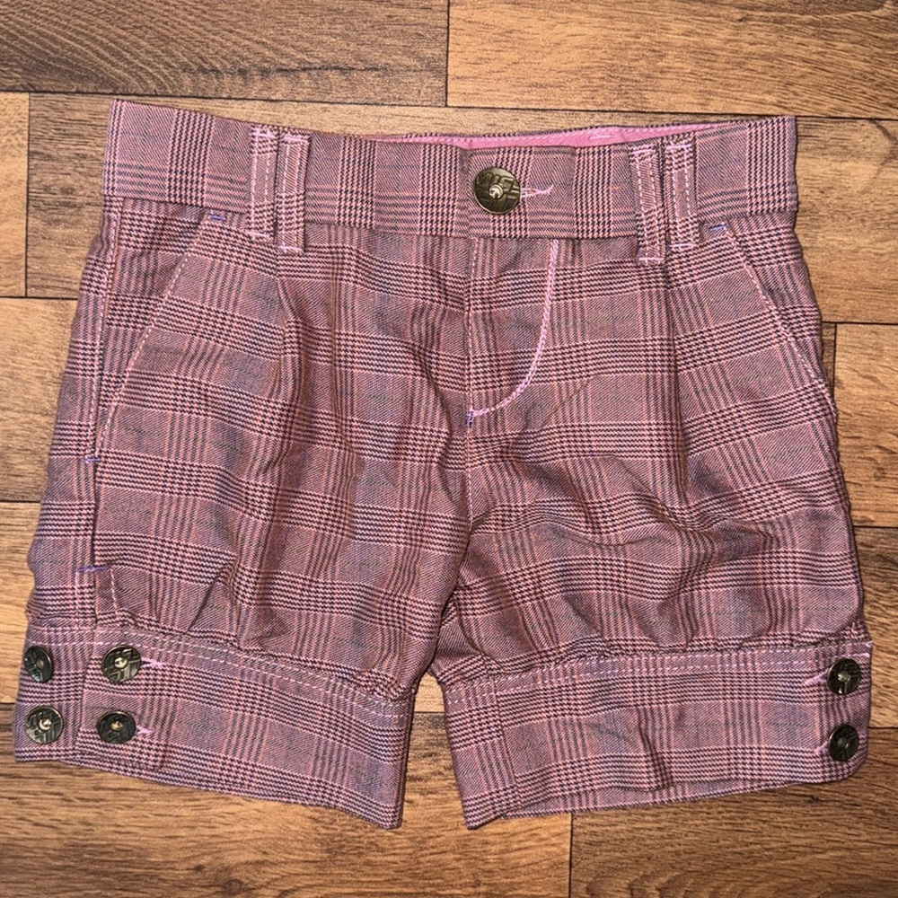 Vintage Miss Sixty Size 25 Shorts Plaid Print Balloon Style Y2K Office Siren Hot